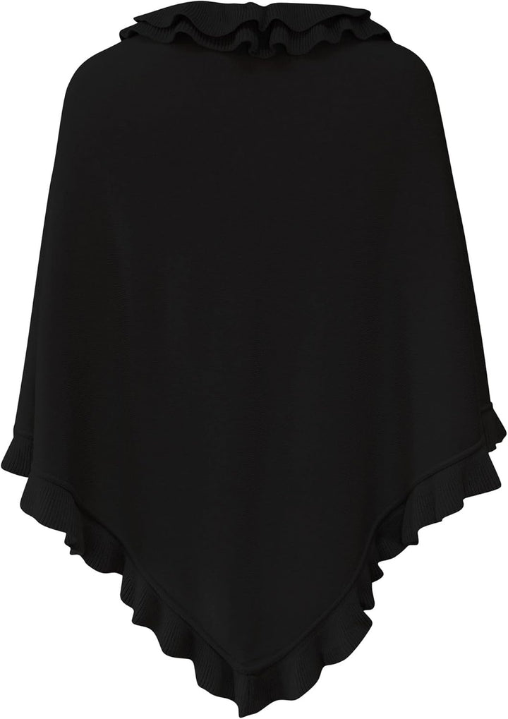 Poncho Cape Trachtentuch Umhang Stola Schultertuch Trachten-Tuch Damen Strickponcho Tracht Strick Tr