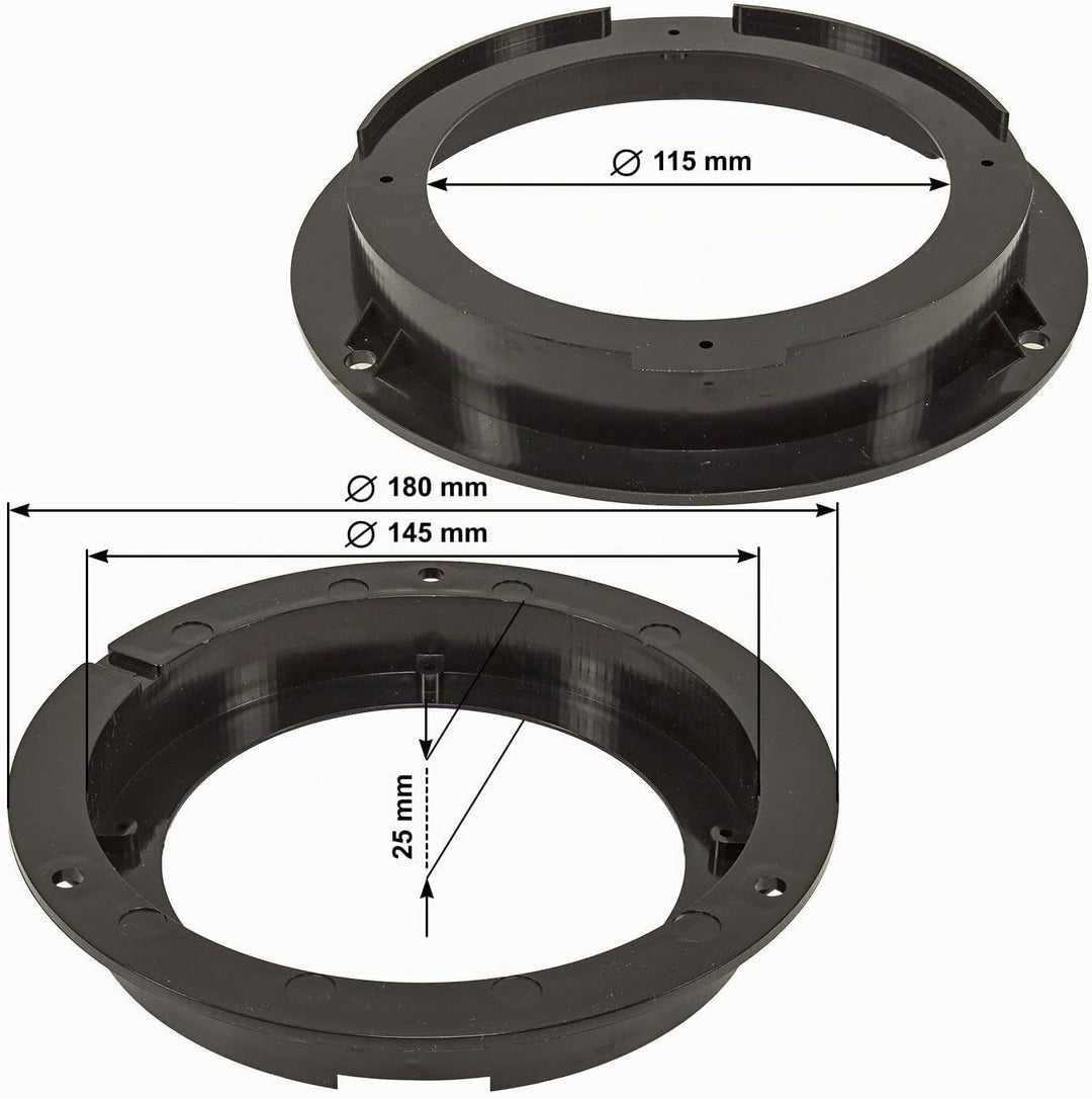 tomzz Audio 2819-002 Lautsprecherringe Adapter Halterungen kompatibel mit Hyundai i10 III Tür vorne