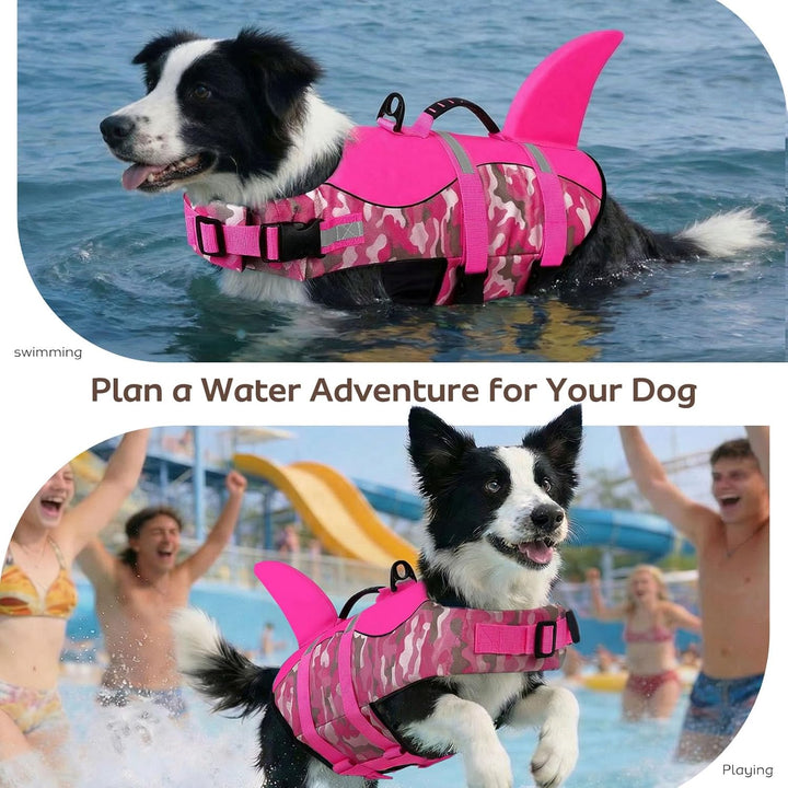 CITÉTOILE Schwimmweste Hunde Hai, Leicht und Sicher für Wassersport, hundeschwimmweste mit Griff und