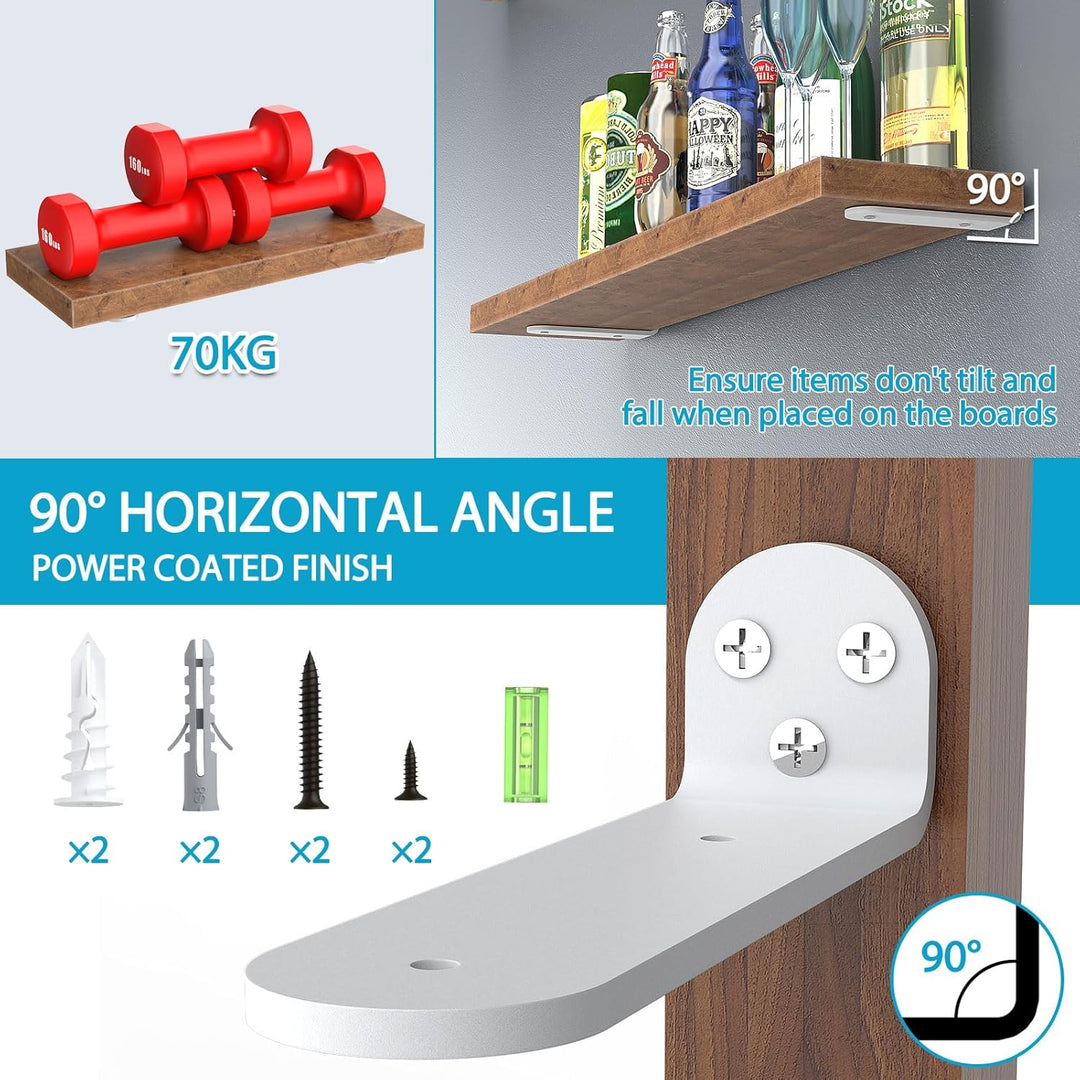 WELDUN 6 Stücke Regalhalterung Regalträger 10 cm, Schwerlast Regalwinkel für die Wandmontage, Tragkr