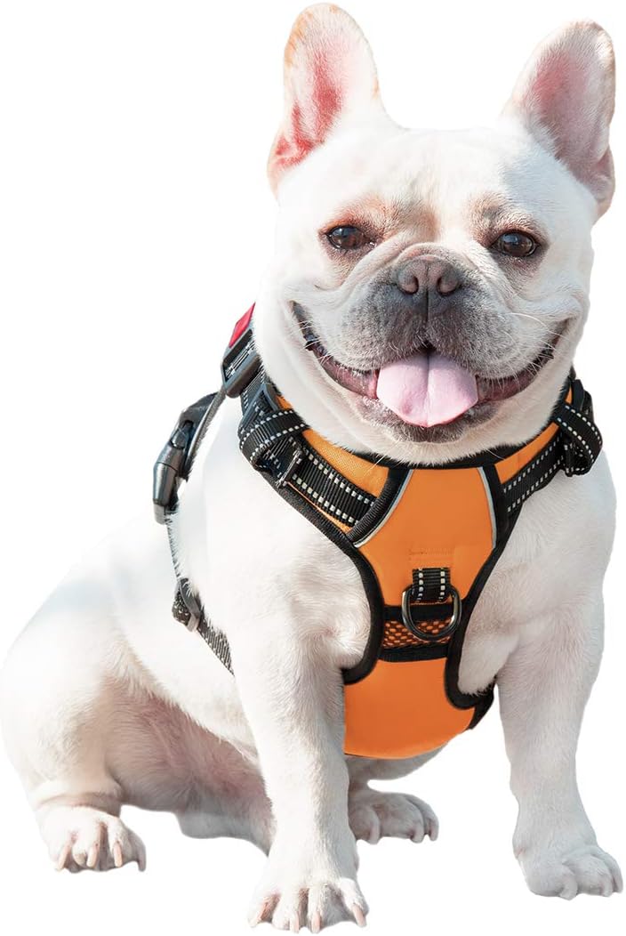 Phoepet Anti-Zieh-Hundegeschirr, reflektierend, verstellbar, mit Clip an der Vorderseite, Weste mit