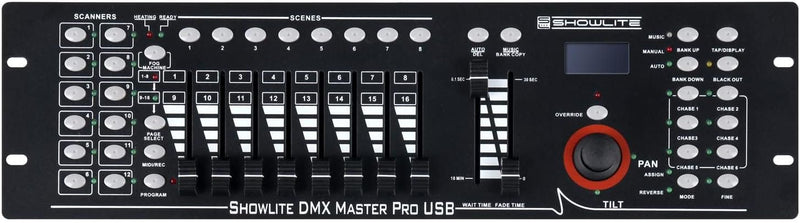 Showlite Master Pro 192 Kanal DMX Controller (max. 240 Szenespeicher, Midi-Input: 5-pol Standard Int