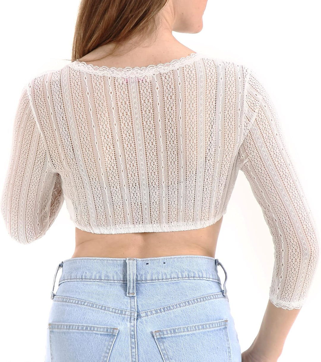 Kelliar Dirndlbluse Damen Trachtenbluse Creme Dirndl Bluse für Bavarian Oktoberfest 38 Creme-017, 38