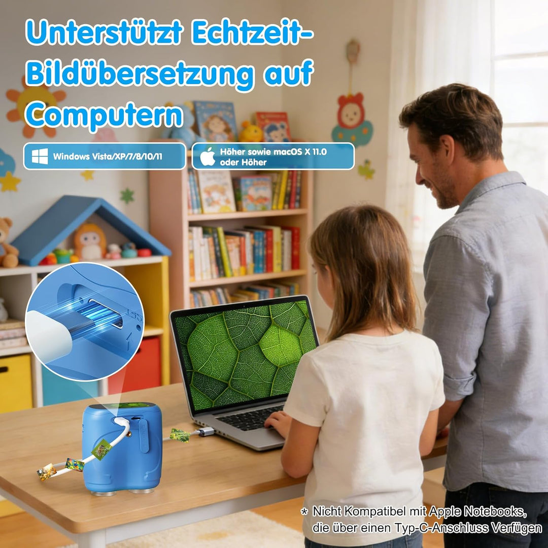 2-in-1 Digitales Mikroskop für Kinder und Teleskop, Tragbares Taschenmikroskop mit 32GB Speicherkart