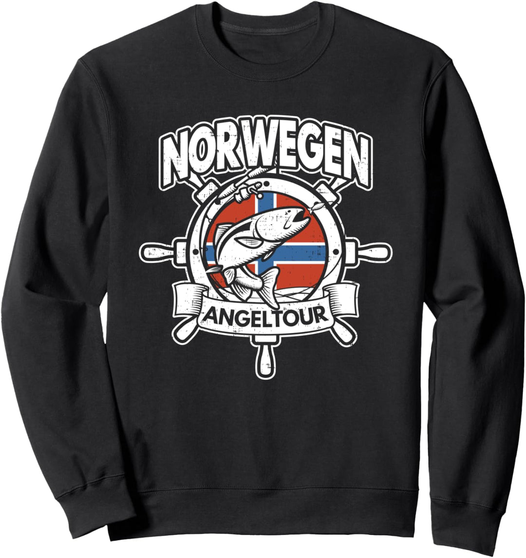 Norwegen Angeltour Angeln Fisch Angler Norwegen Angeln Sweatshirt