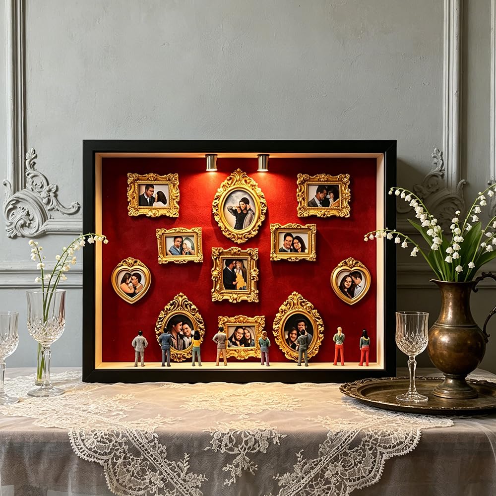 DIY Mini Museum, HOVCEH Mini Bilderrahmen Vintage mit 8 Figuren, Museum of Us, Kreativ DIY Museums S