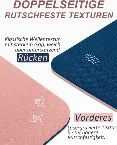 BEAUTYOVO Yoga Matte Breiter 81cm, Yogamatte Rutschfest Breit, 8mm Dicke Sportmatte Fitnessmatte Rut