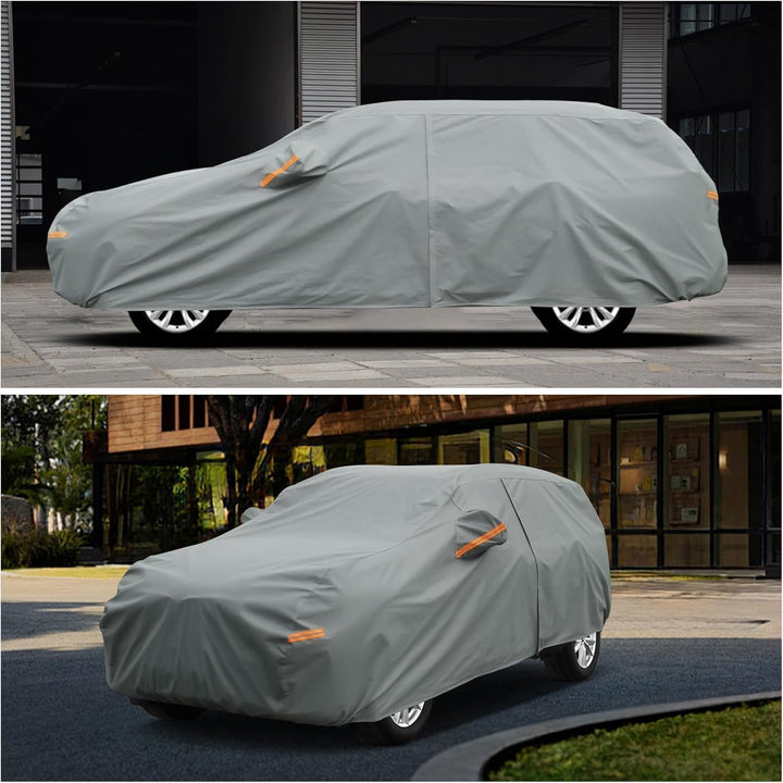 kayme SUV Robustes Autoabdeckung Wasserdicht Atmungsaktiv, Vollgarage Autoplane für Regen Sonne Schu