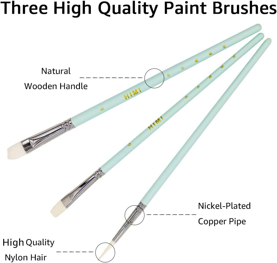 HIMI Gouache-Farbenset, 24 Farben x 30 ml, einzigartiges Geleebecher-Design mit 3 Malpinseln und ein