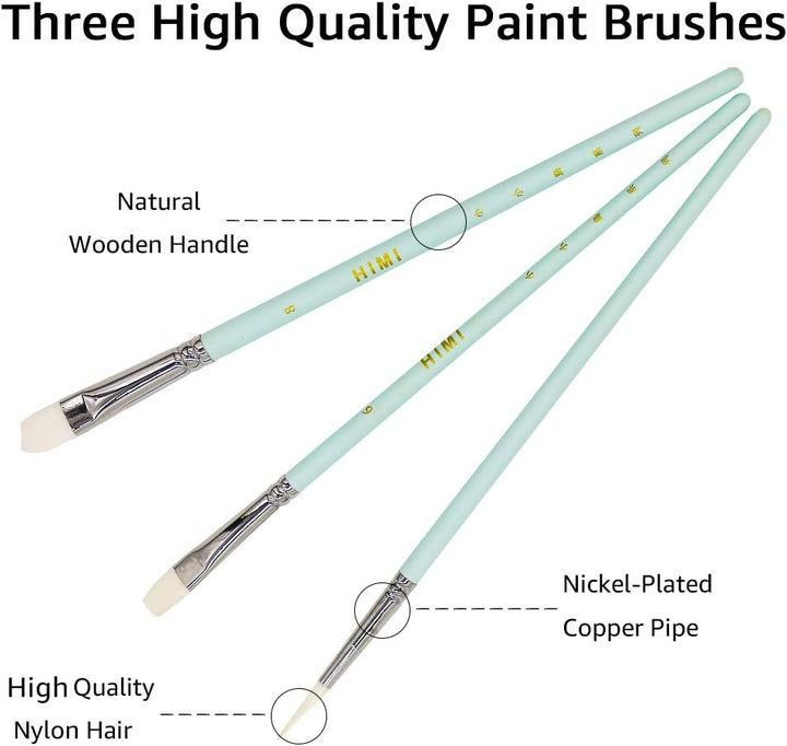 HIMI Gouache-Farbenset, 24 Farben x 30 ml, einzigartiges Geleebecher-Design mit 3 Malpinseln und ein