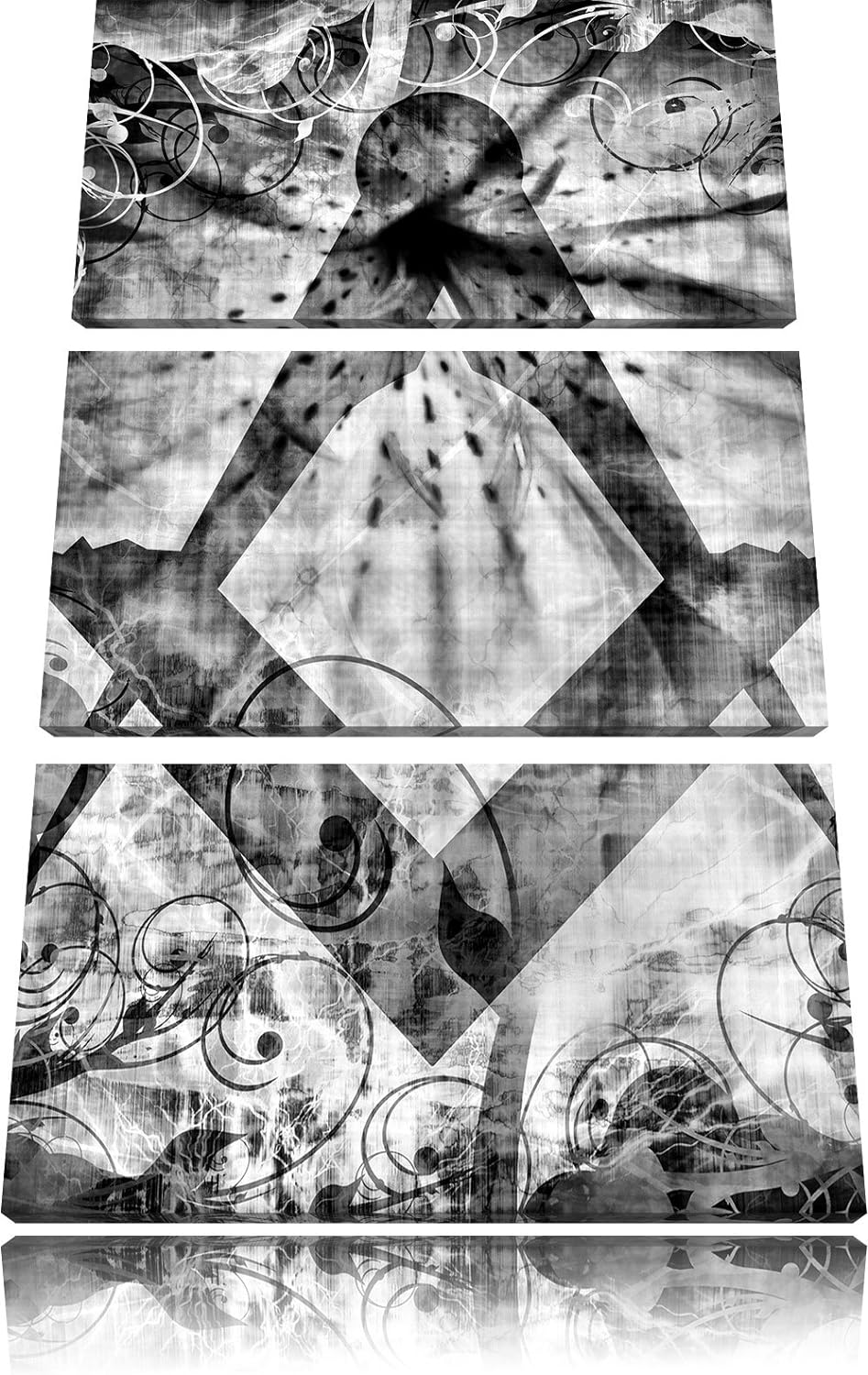 Pixxprint Monocrome, Freimauer Symbol 3-Teiler Leinwandbild 120x80 Bild auf Leinwand