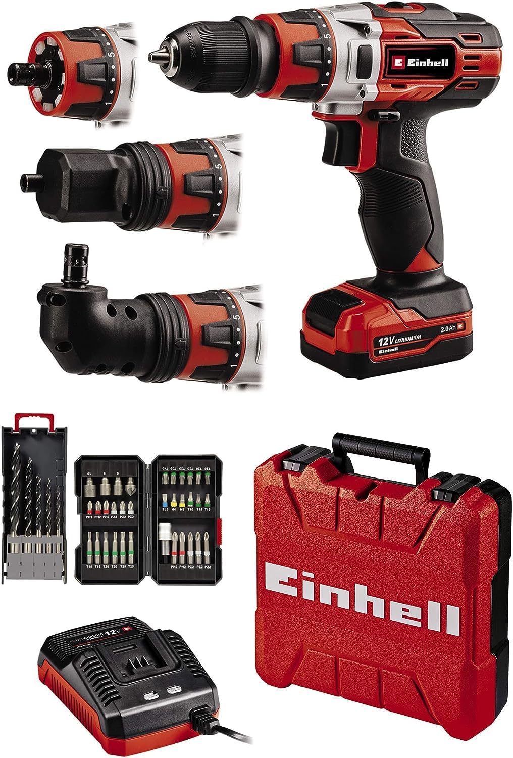 Einhell Akku-Bohrschrauber TE-CD 12/1 3X-Li 39 (30 Nm, 2 Gänge, abnehmbares 10 mm-Bohrfutter, inkl.