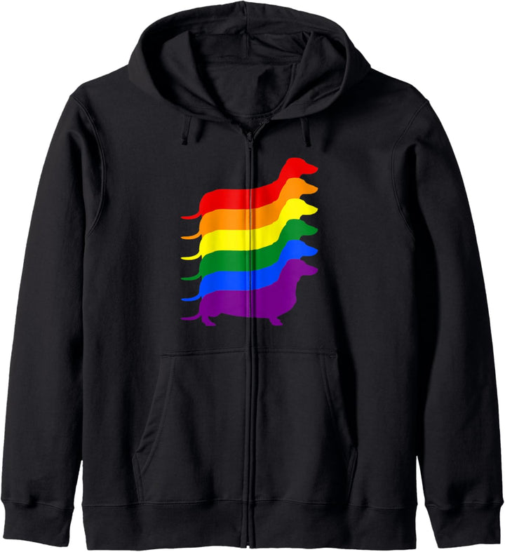 Gay Pride Dackel LGBT Regenbogenflagge Bewusstsein Kapuzenjacke