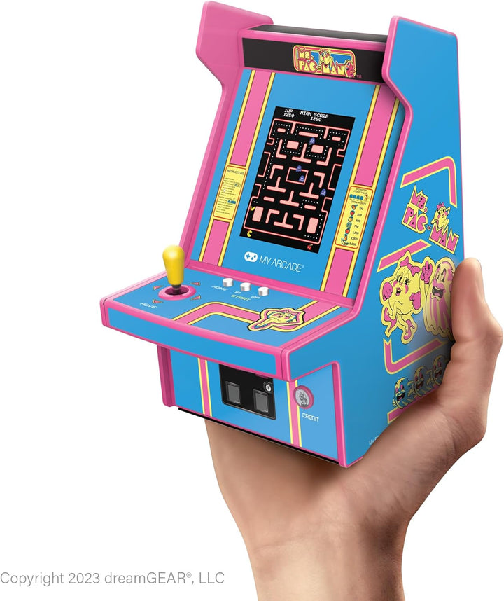 Micro Player PRO Ms. Pac-Man Retrogaming-Spiel 7 cm hochauflösender Bildschirm