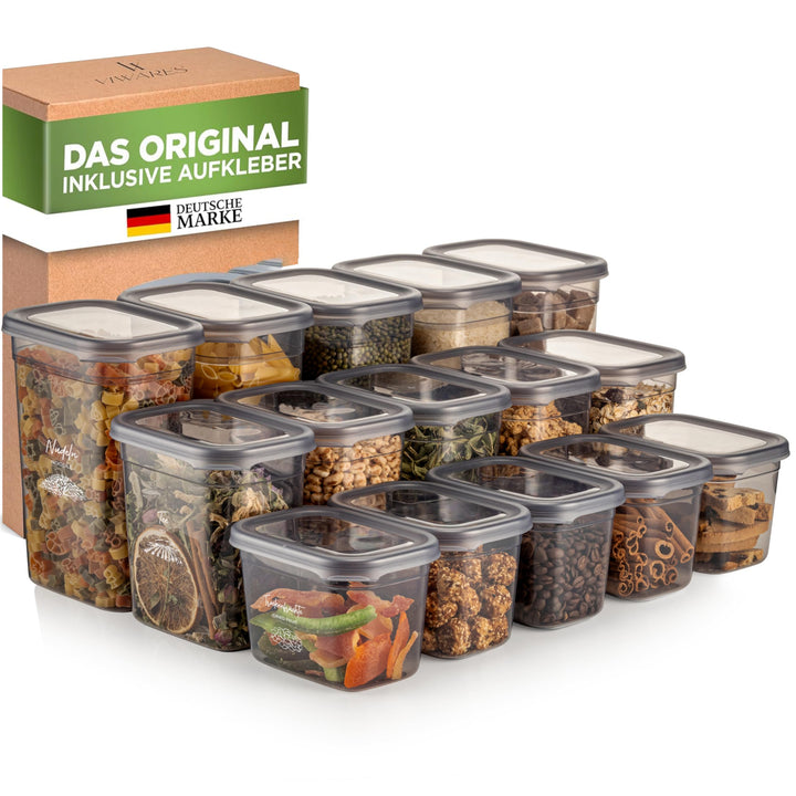 Viwares luftdichte Vorratsdosen mit Deckel | 15er Vorratsbehälter Set | BPA-FREI | Zur Müsli Mehl un