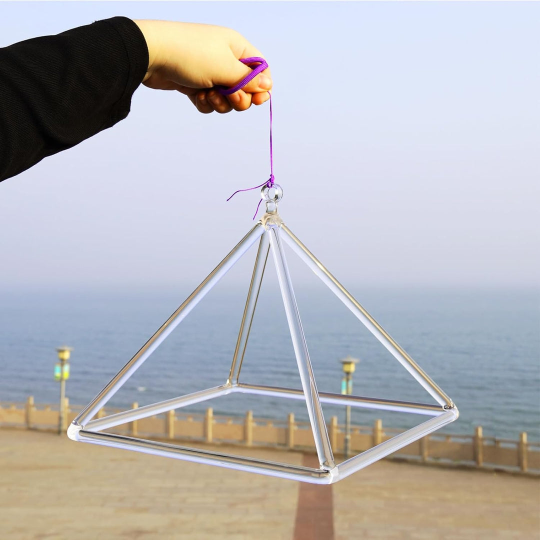 Hye-eun Clear Crystal Singing Pyramid,10-Zoll Transparent Kristall Klangpyramide aus klarem Quarz mi