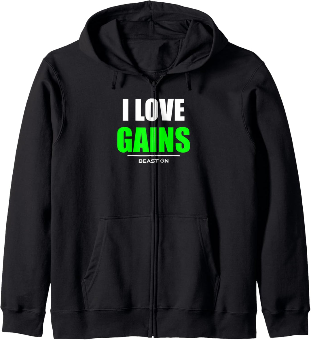 I love gains Gym Fitness Workout Bodybuilding Gains Grün Kapuzenjacke