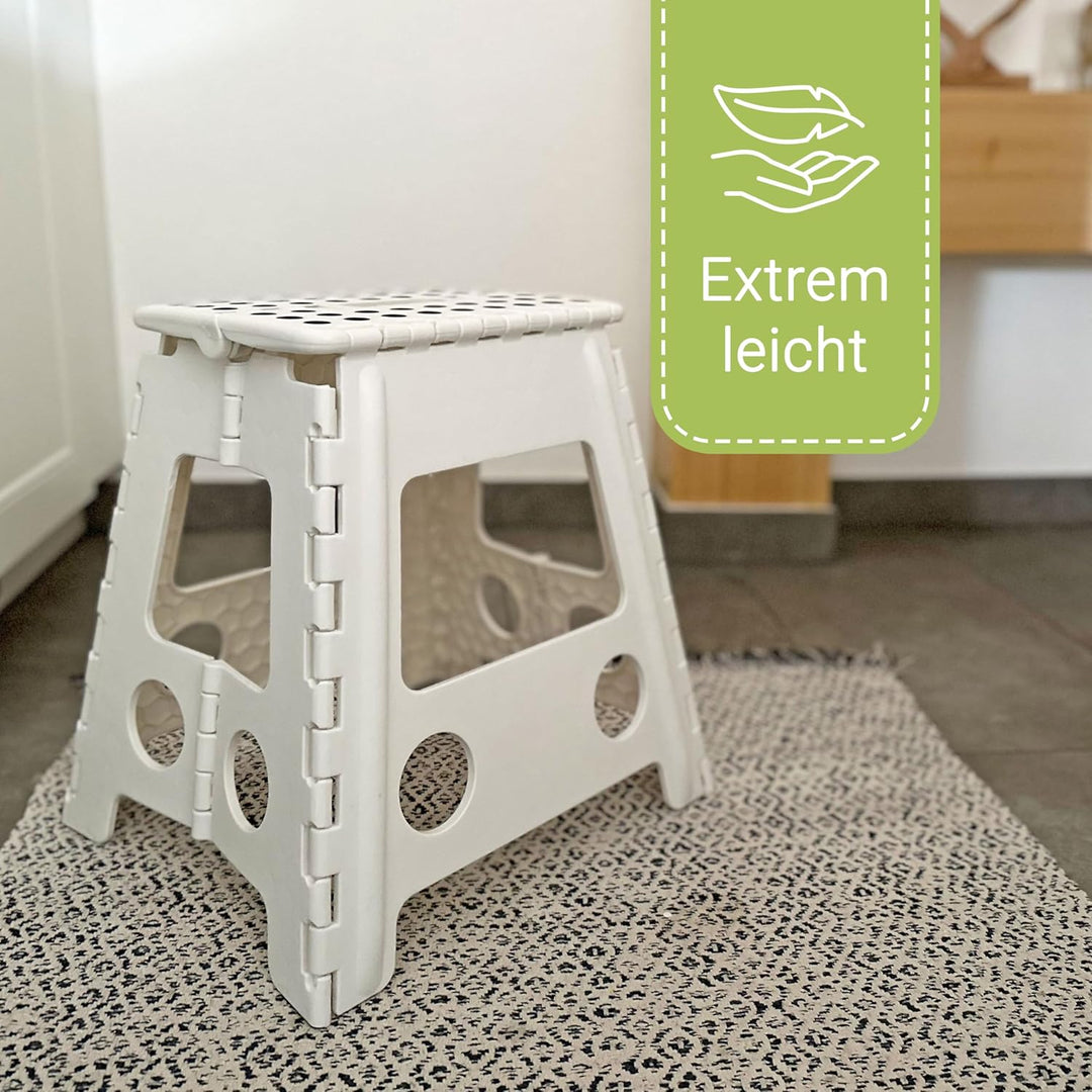 ZOLLNER Tritthocker faltbar - Klapphocker für Kinder und Erwachsene bis 120kg - Anti-Rutsch-Beschich