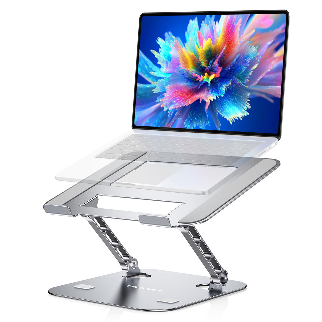 TECKNET Laptop Ständer Höhenverstellbar und Drehbar, Ergonomische Laptop Halterung Schreibtisch, Not