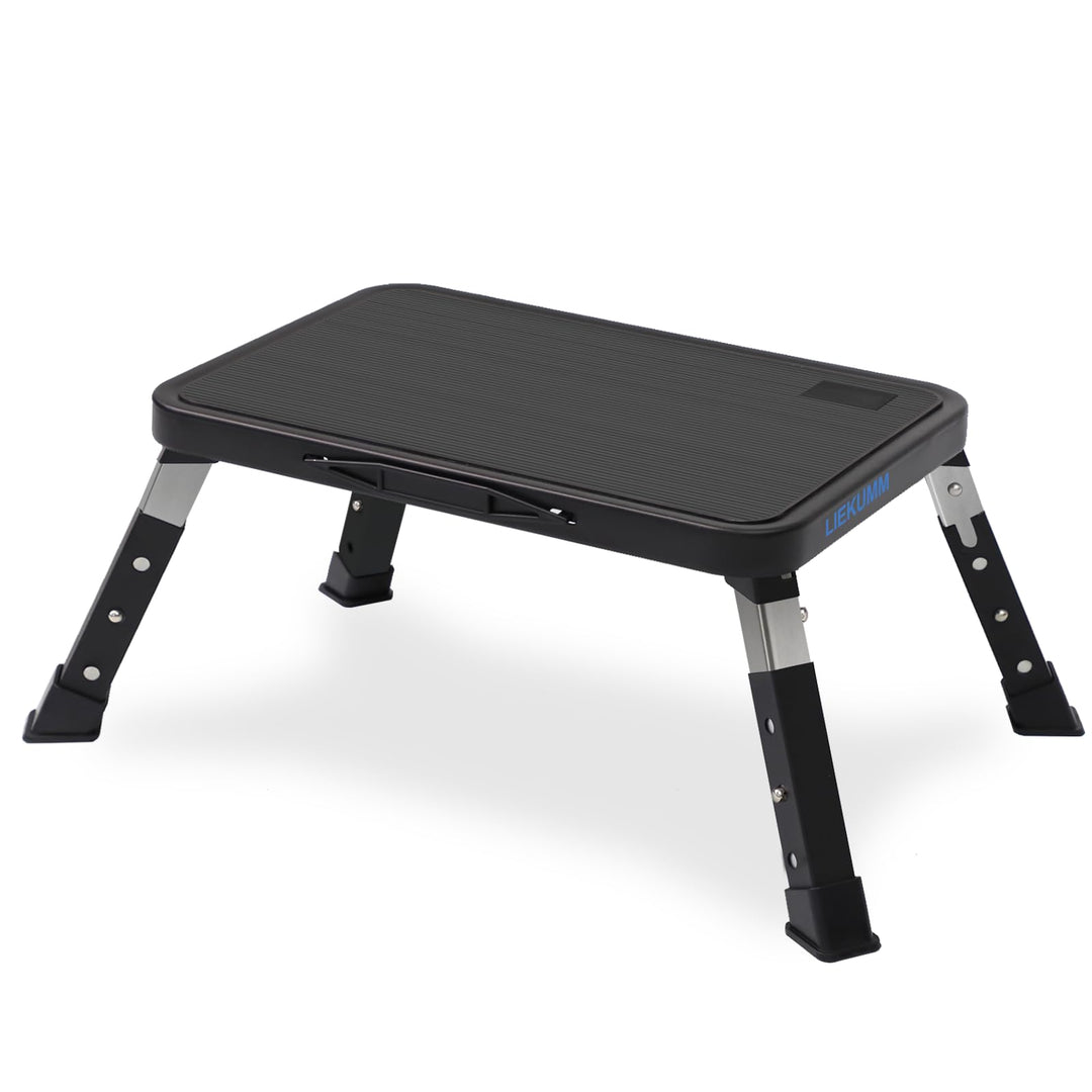 LIEKUMM 3-stufiger Tritthocker Klappbar, 150 kg Tragkraft Hocker Höhenverstellbar, Klapphocker mit R