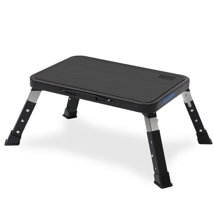 LIEKUMM 3-stufiger Tritthocker Klappbar, 150 kg Tragkraft Hocker Höhenverstellbar, Klapphocker mit R