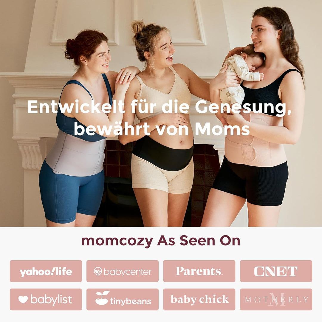 momcozy Ergowrap Bauchgurt nach Geburt, 3D-Kompression & Rückenstütze für Kaiserschnitt-Rückbildung,