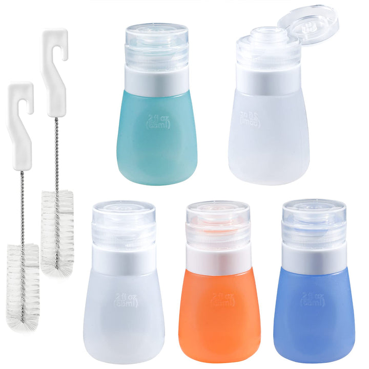 webake Salatdressing Flasche Silikon 5 Stück 55 ml Tragbar Salatdressing Shaker Behälter Quetschflas