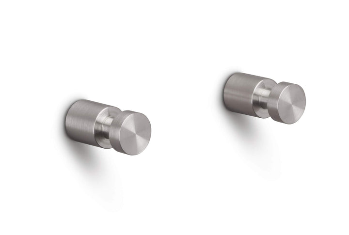 PHOS Design, HG16-30, Edelstahl Wandhaken 2er-Set, Ø16 mm, Länge 30 mm, matt geschliffen, verdeckte
