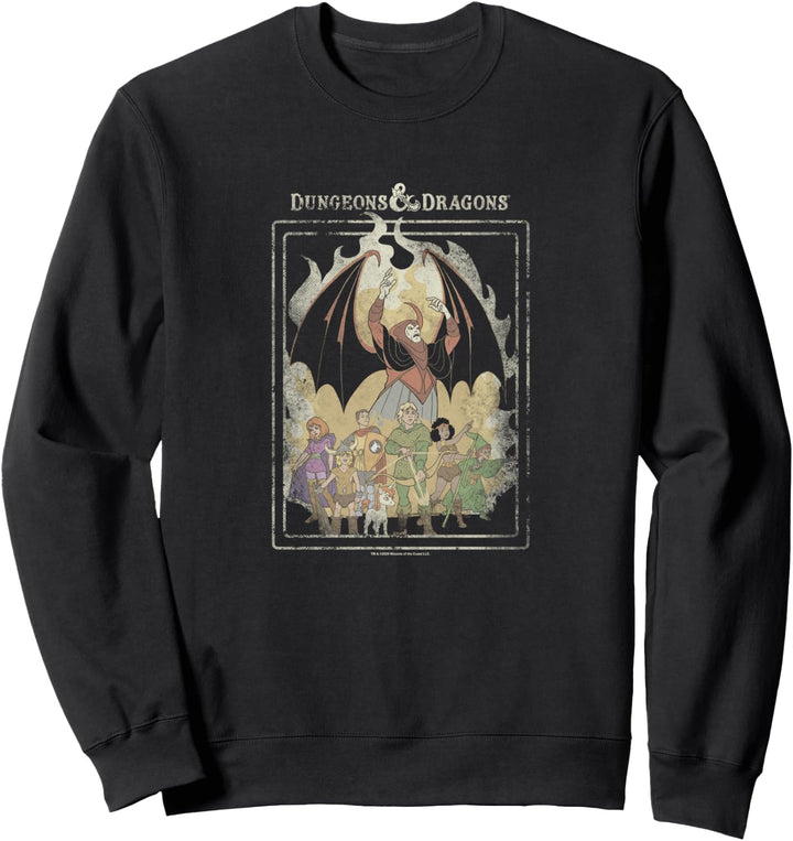 Dungeons &amp; Dragons Group Shot Retro Flames Sweatshirt