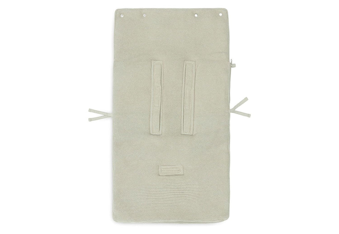 Jollein Fusssack Basic Knit Olive Green - Für Babyschale Kinderautositz Gruppe 0+ und Kinderwagen -