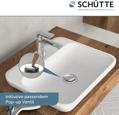 SCHÜTTE 33410 LIVERPOOL Waschtischarmatur in edlem chrom-glänzend Design, Wasserhahn für Ihr Bad mit