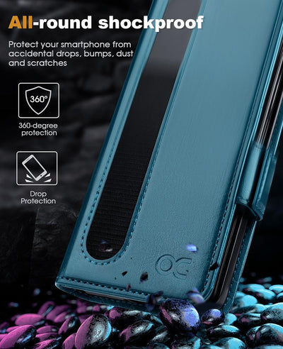 Aktualisierte Version OCASE Hülle Samsung Galaxy Z Fold 5 5G Handyhülle [mit S Pen Halter] [Vorderse