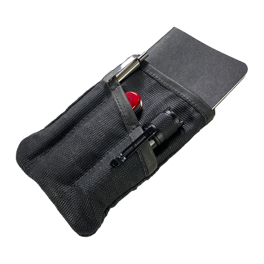 Hide & Drink, Multitool-Tasche, handgefertigt aus gewachstem Segeltuch und Vollnarbenleder Dunkelgra