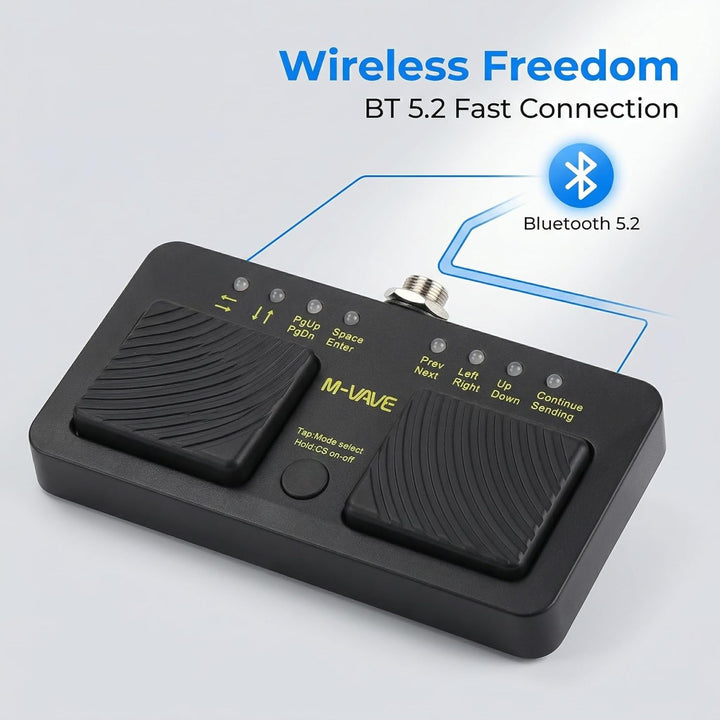Kabelloses Bluetooth-Seitenwender-Pedal, Notenblatt-Seiten-Controller, Fussschalter für Tablet, Idea