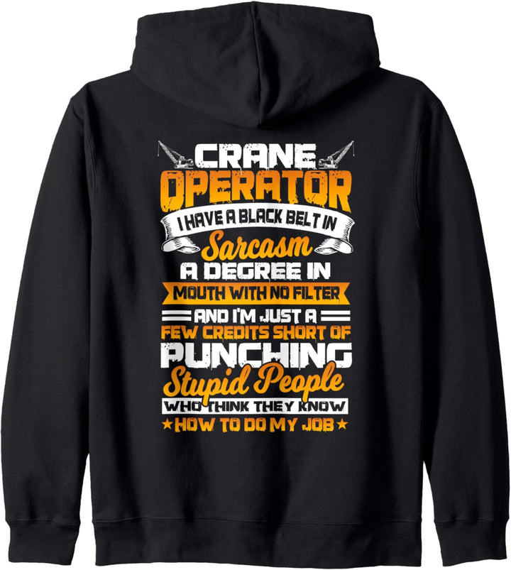 Kranführer Geschenke Design auf der Rückseite der Kleidung Kapuzenjacke