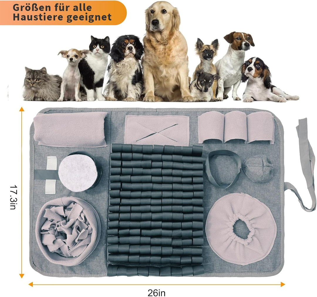 Hund SchnüFfelteppich, Waschbar Trainingsmatte Futtermatte SchnüFfelteppich FüR Hunde Riechen Traini