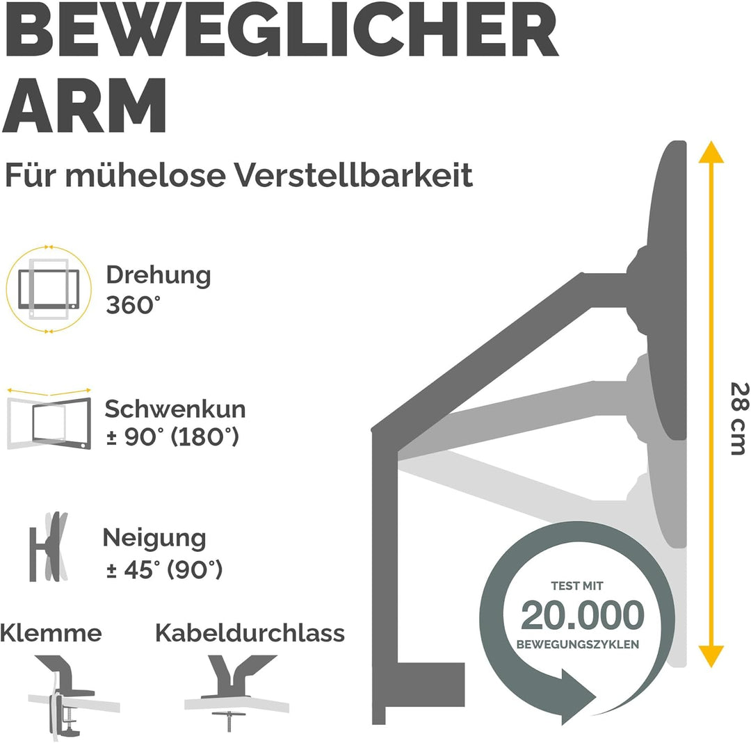 Fellowes Monitor Halterung 2 Monitore bis je 32 Zoll (81,28 cm), Platinum Series Monitor Arm mit Gas