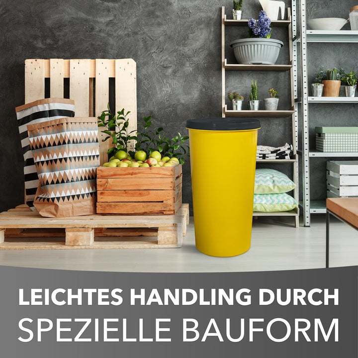 Will-Jeder Mülleimer 60l mit geruchsdichtem Deckel (Anthrazit), Gelber Sack Ständer, Made in Germany
