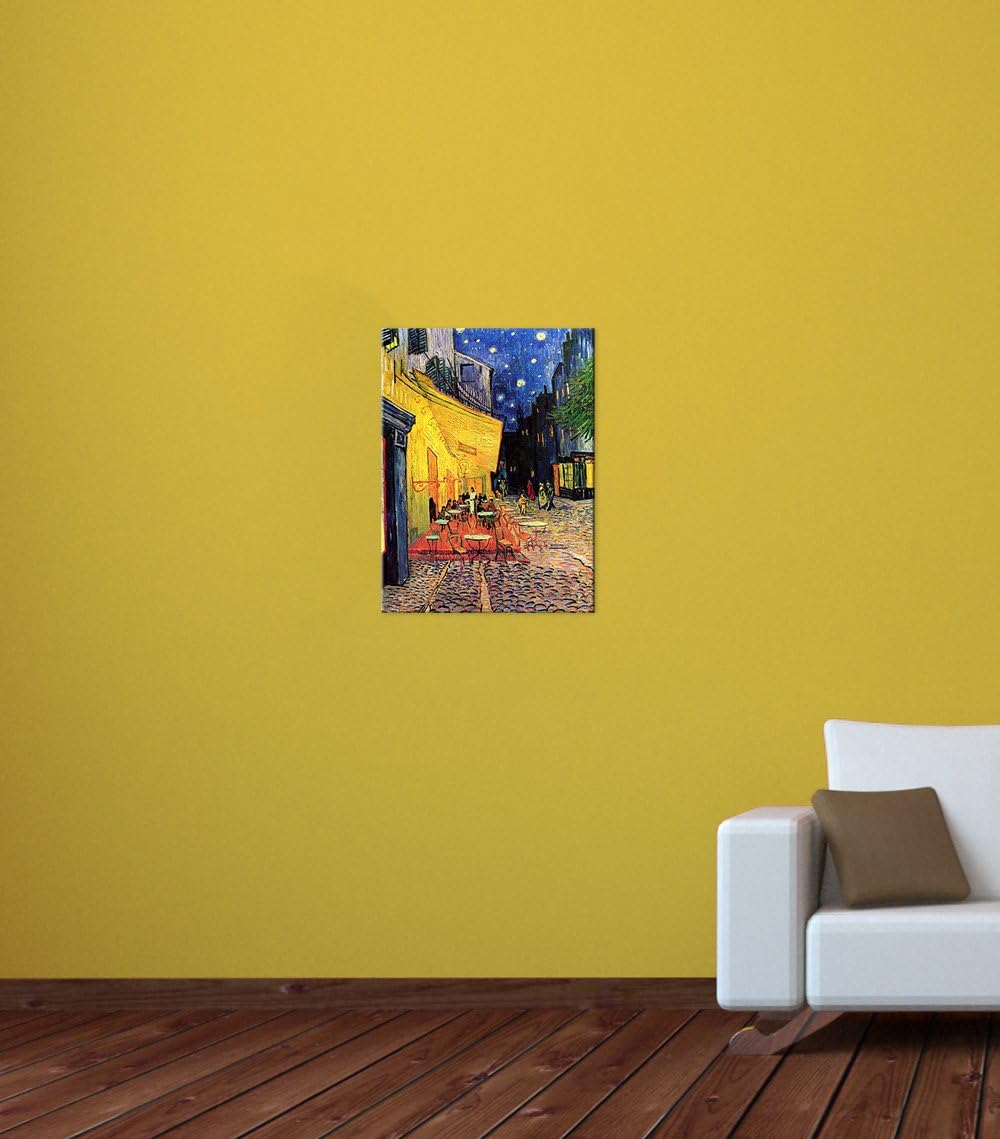 Bilderdepot24 Bild auf Leinwand | Vincent van Gogh Caféterrasse am Abend in 60x80 cm als Wandbild |