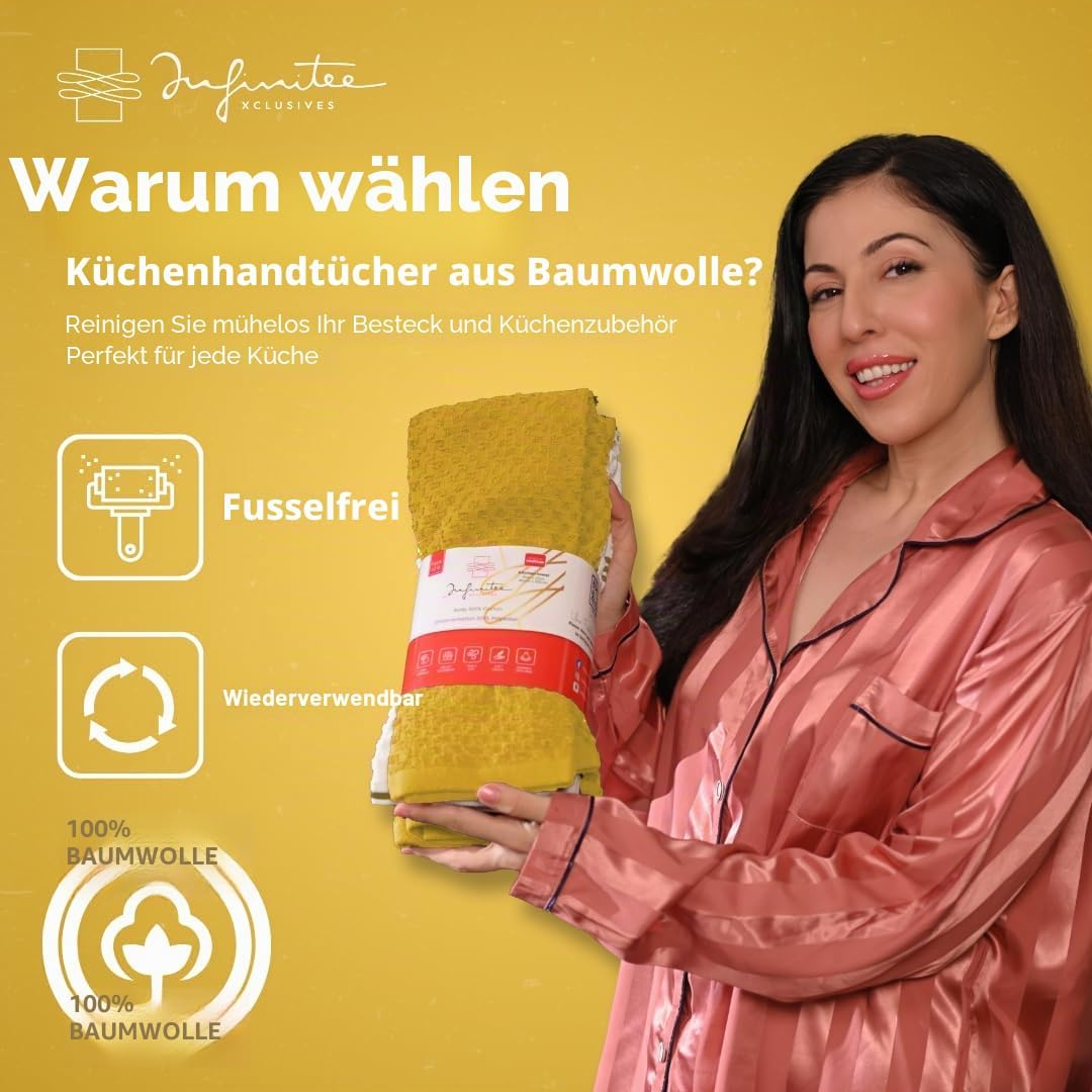 Infinitee Xclusives Küchentücher aus 100 % Baumwolle, ultraweiche Geschirrtücher, super saugfähiges