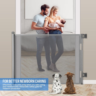 MYPIN Sicherheitsgitter für Treppen, einziehbar, für Babys und Hunde (0 bis 140 cm), Sicherheitsgitt