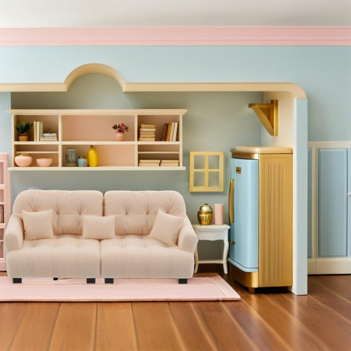 Supvox Massstab Plüsch Mini Couch Modern Miniatur Wohnzimmer Möbel Kleine Möbel für Puppenhaus Dekor