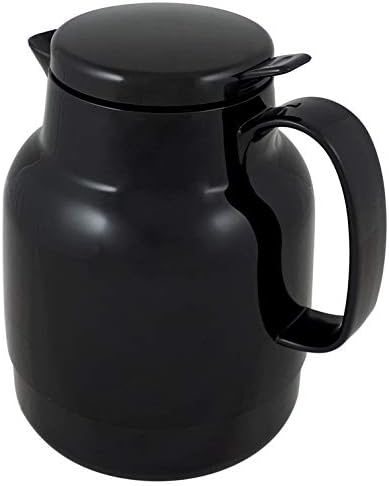 Helios Mondo Push Kunststoff Isolierkanne Drehverschluss mit Drucktaste 1,3 l schwarz Schwarz 1,3 Li