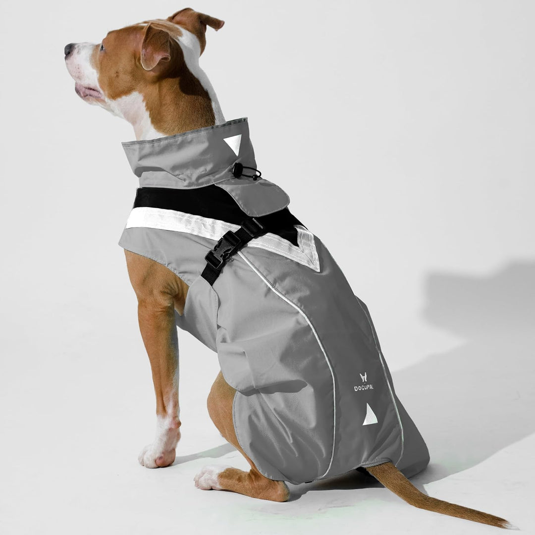 DOGOPAL Regenmantel Hund wasserdicht für kleine & grosse Hunde - Gelber Hunderegenmantel mit Reflekt
