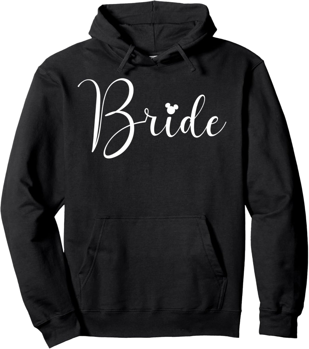 Disney Mickey Mouse Bride Cursive White Text Logo Pullover Hoodie
