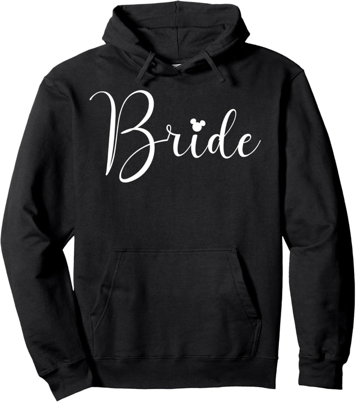Disney Mickey Mouse Bride Cursive White Text Logo Pullover Hoodie
