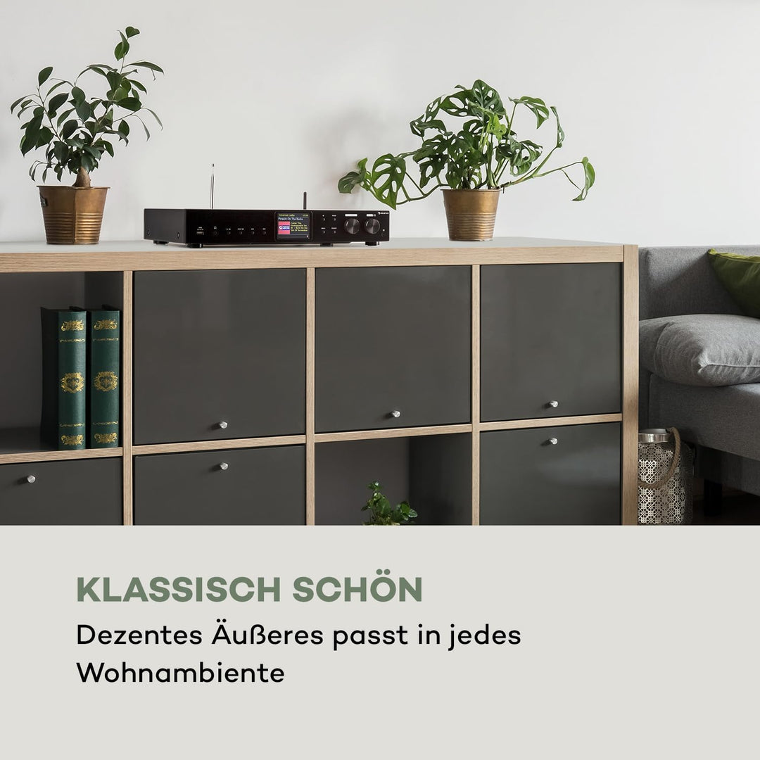 auna iTuner Internet Radio mit DAB+, HiFi Receiver, Internetradio mit CD Player, FM Radio, Digital H