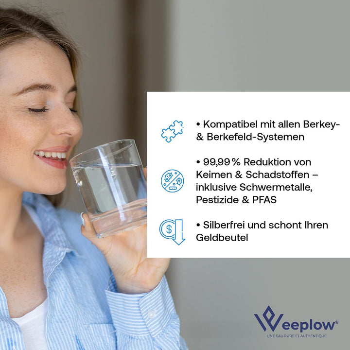 Weeplow® O'Pure Gravity Water Filter Systems Compatible with Berkey Series Travel, Big, Royal, Imper