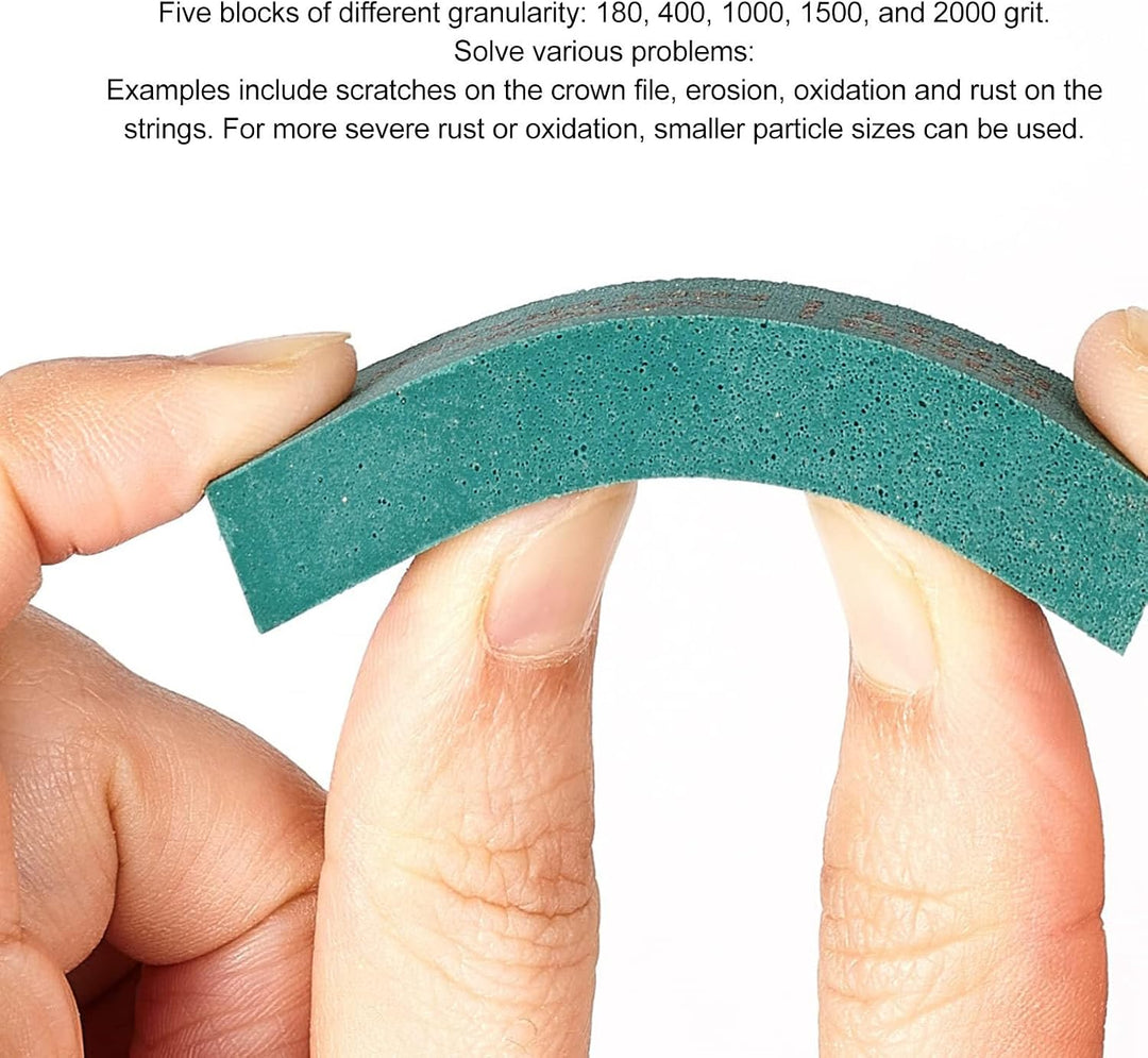 5pcs Guitar Fret String Eraser 180 400 1000 1500 2000 Körnchen Bund Poliergummiblöcke für Bässe Ukul