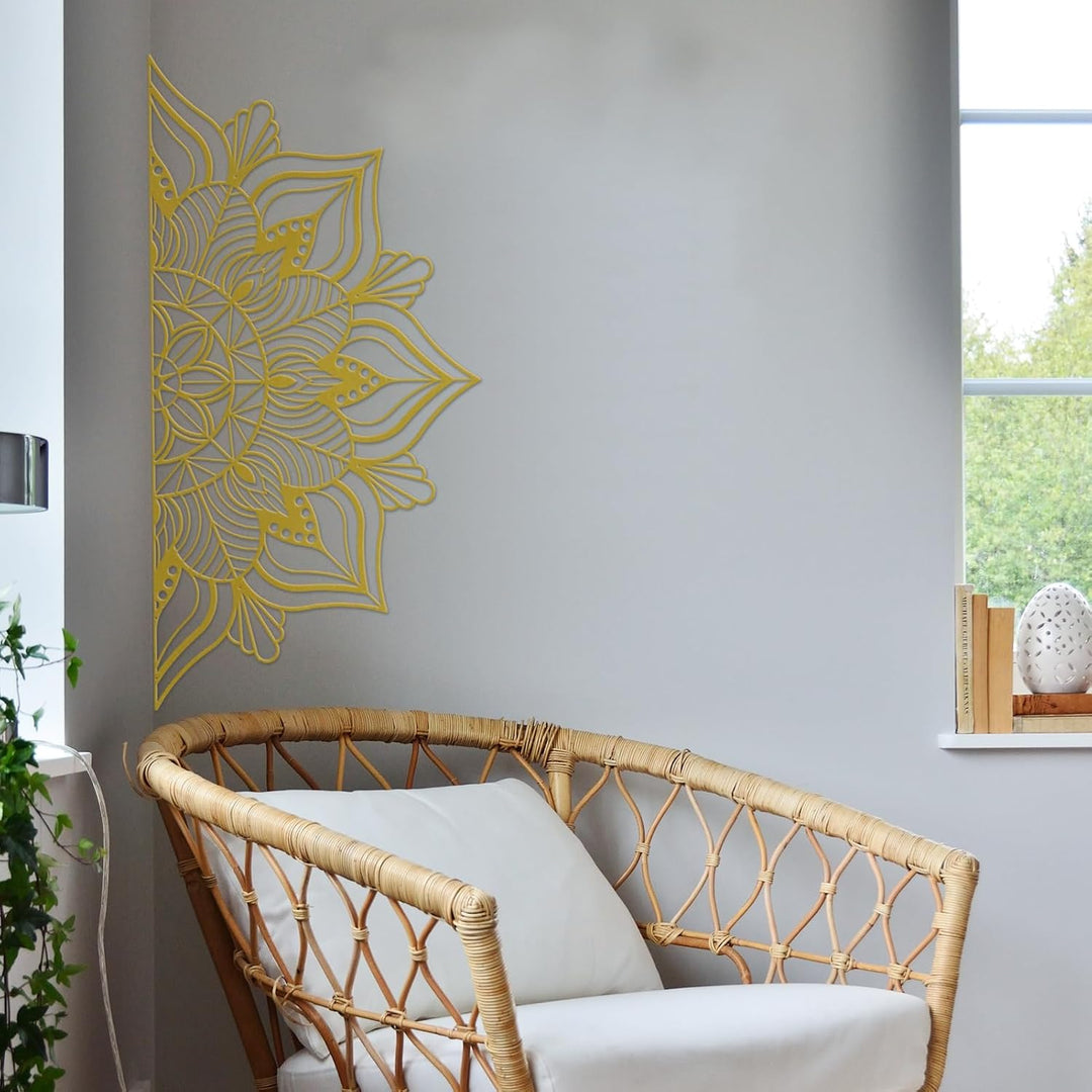 ESTART Grosse Metall-Mandala-Wanddekoration, einzigartige Lotusblumen-Wandkunst für Zuhause Schlafzi